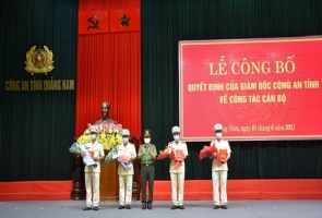 Công an Quảng Nam công bố quyết định điều động các đơn vị, địa phương